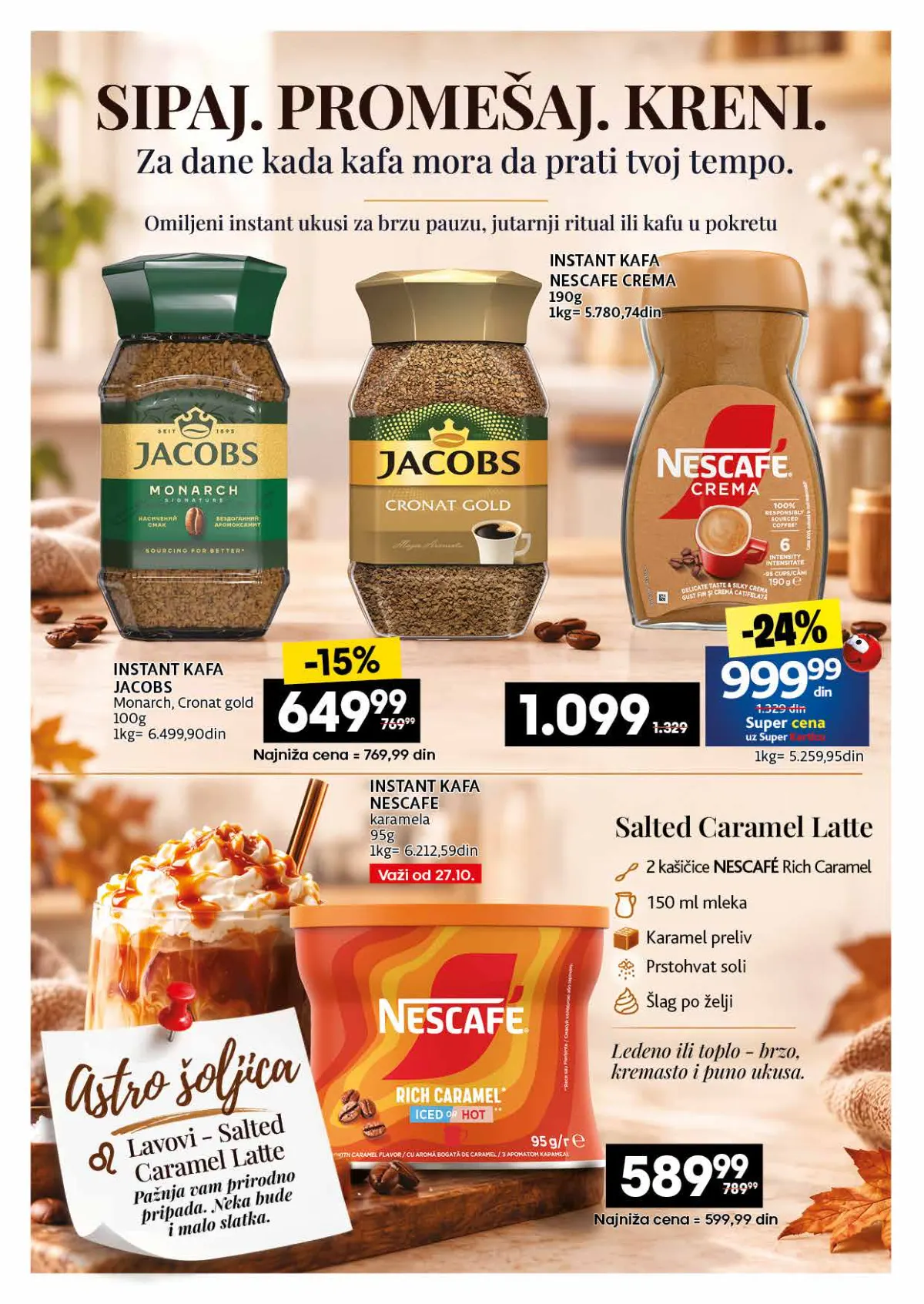 IDEA, Roda i Mercator katalog kafe 26.10–22.11.2026, strana 24 – Nescafé, Jacobs i instant napici