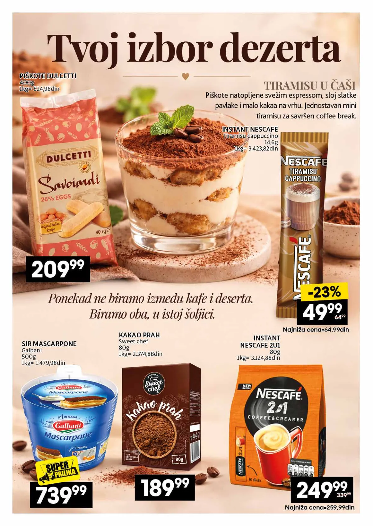 IDEA, Roda i Mercator katalog kafe 26.10–22.11.2026, strana 26 – Tiramisu i deserti uz kafu