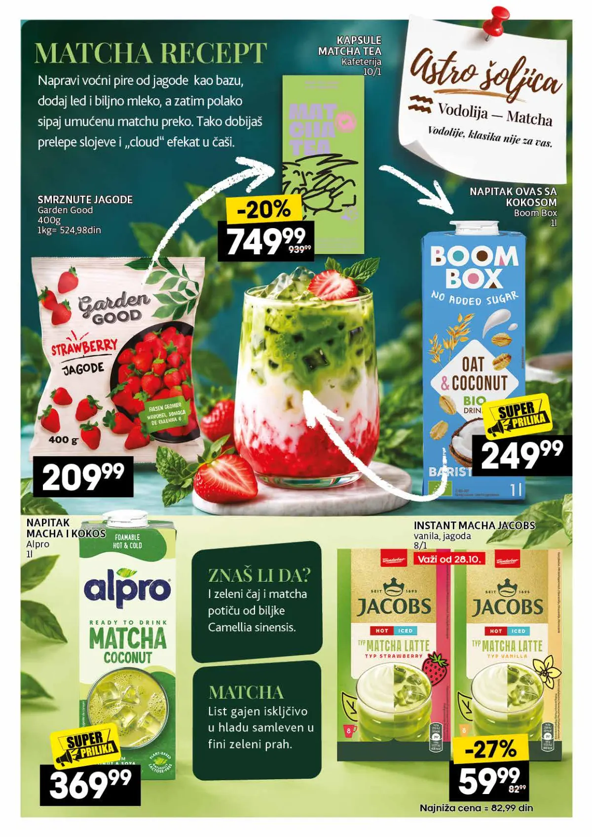 IDEA, Roda i Mercator katalog kafe 26.10–22.11.2026, strana 29 – Matcha napici i dodaci