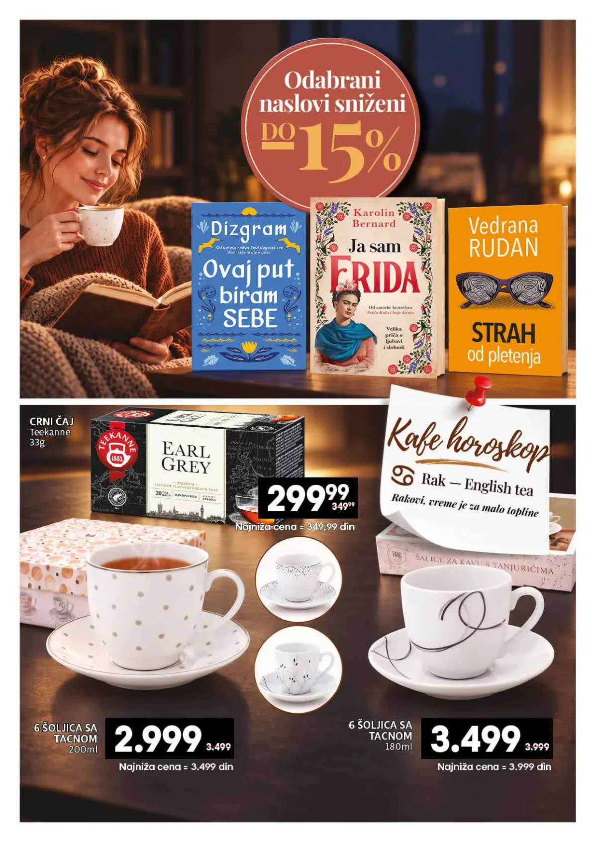 IDEA, Roda i Mercator katalog kafe 26.10–22.11.2026, strana 30 – Knjige, čaj i setovi šoljica
