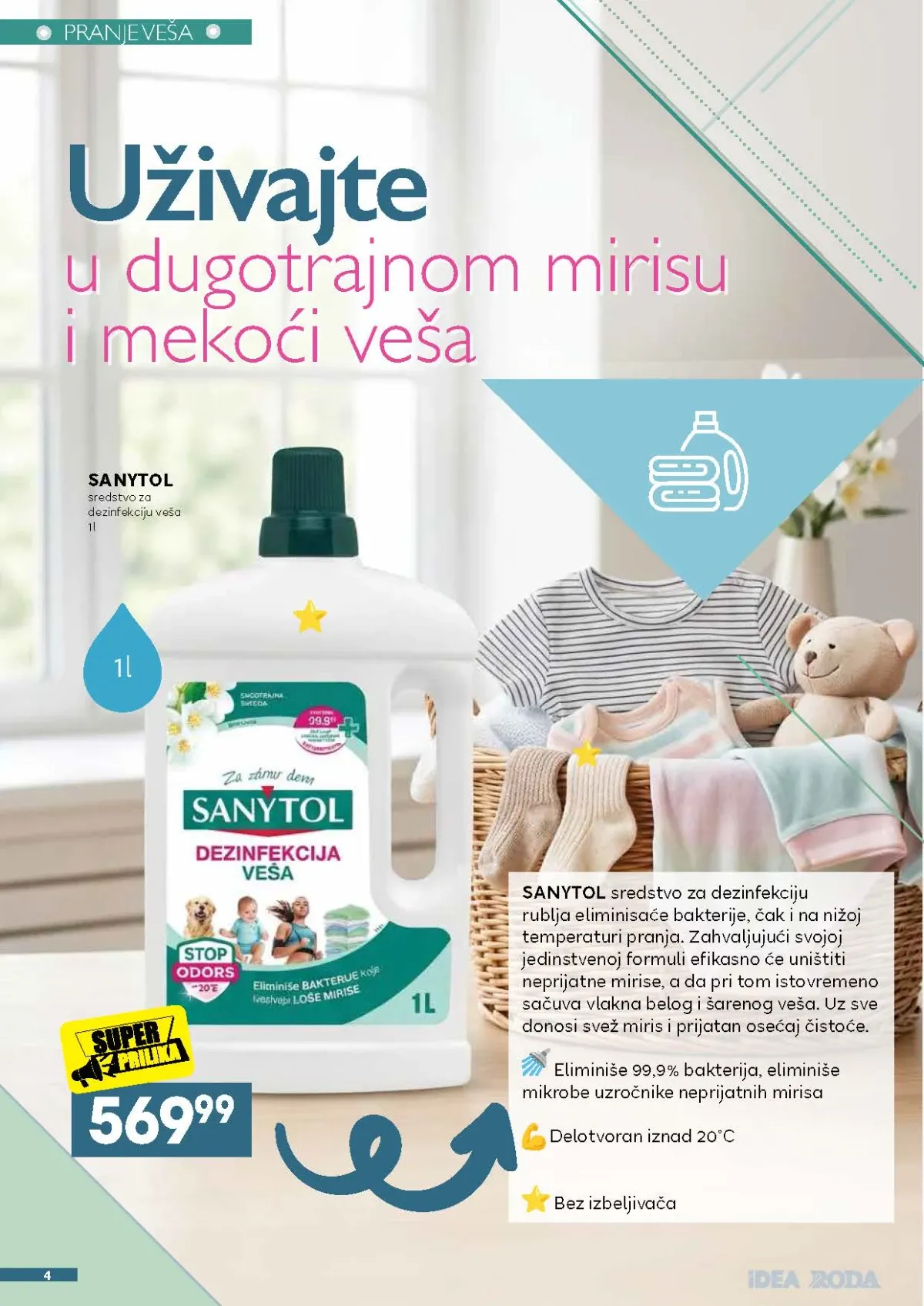 Sanytol sredstvo za dezinfekciju veša 1 l na akciji