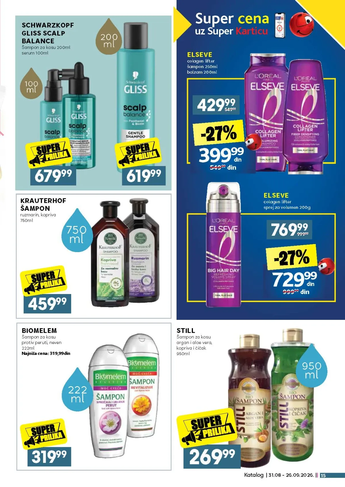 Elseve, Schwarzkopf Gliss, Krauterhof i Biomelem proizvodi za kosu na akciji