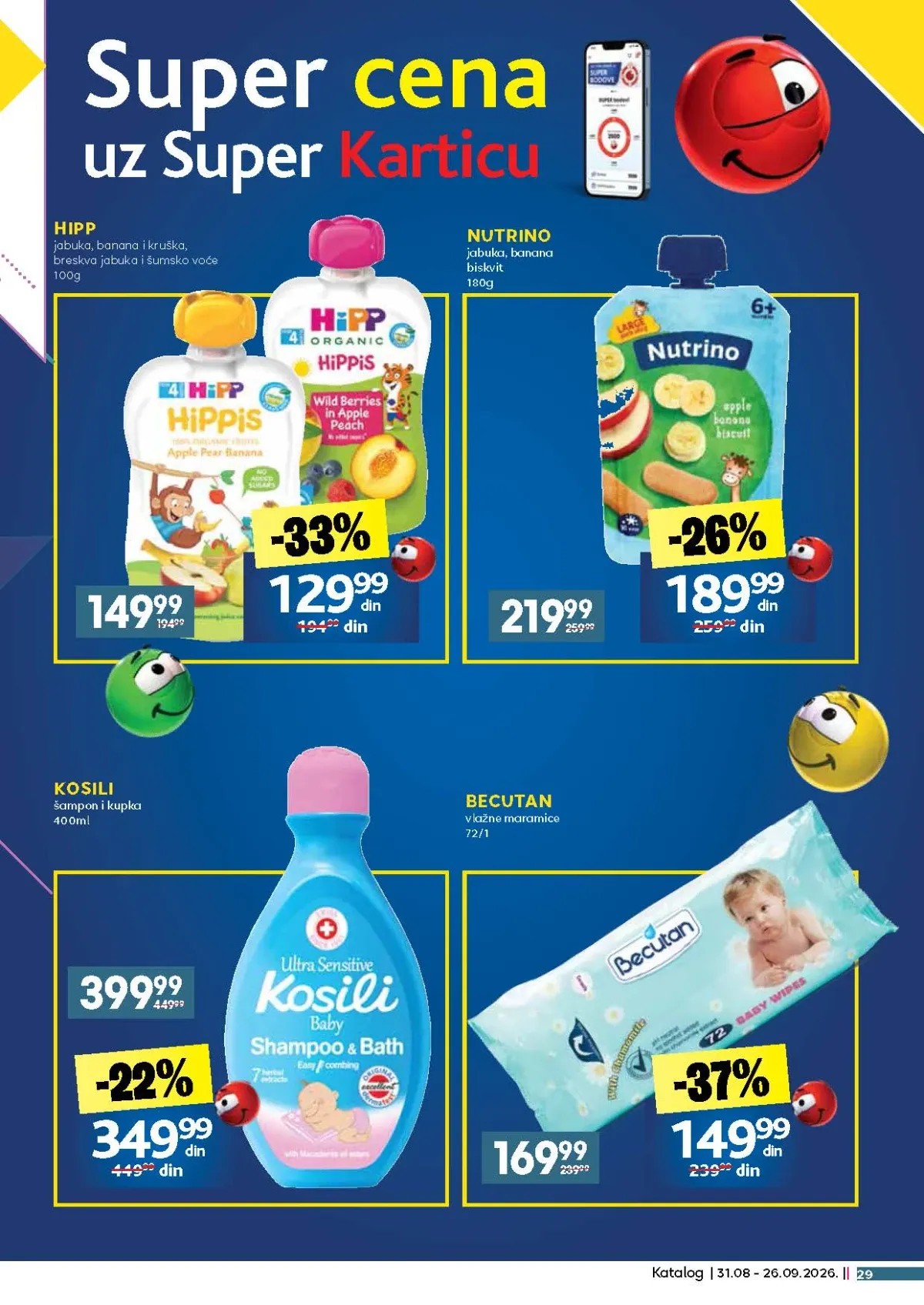 Nutrino, Hipp, Becutan i Kosili proizvodi za bebe i decu na akciji