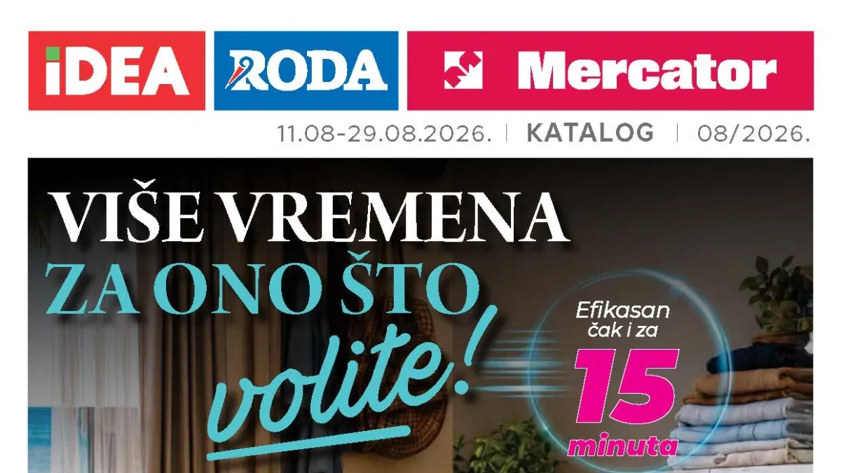IDEA, Roda i Mercator katalog od 11.08. do 29.08.2026. – akcije na deterdžente, sredstva za čišćenje, negu i proizvode za domaćinstvo