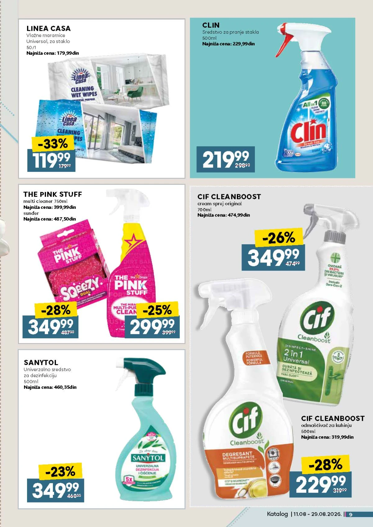 IDEA, Roda i Mercator katalog do 29.08.2026. – Linea Casa, Cif, Sanytol, Clin i The Pink Stuff na akciji