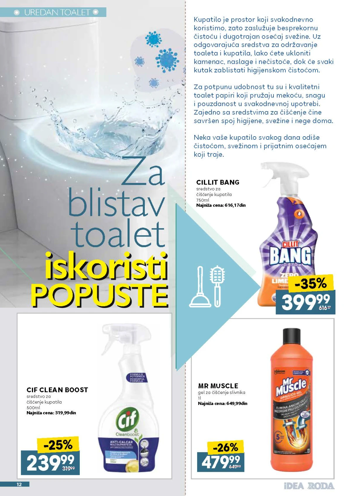 IDEA, Roda i Mercator katalog do 29.08.2026. – sredstva za čišćenje kupatila i odvoda uz popuste