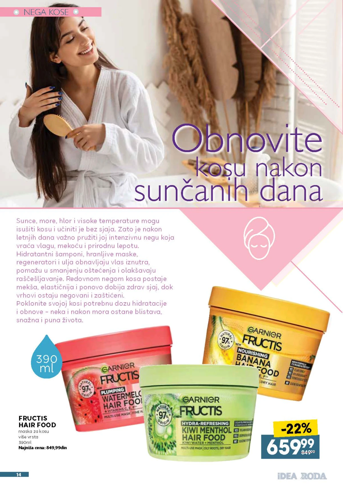 IDEA, Roda i Mercator katalog do 29.08.2026. – Fructis Hair Food maska za negu kose 390 ml po akcijskoj ceni