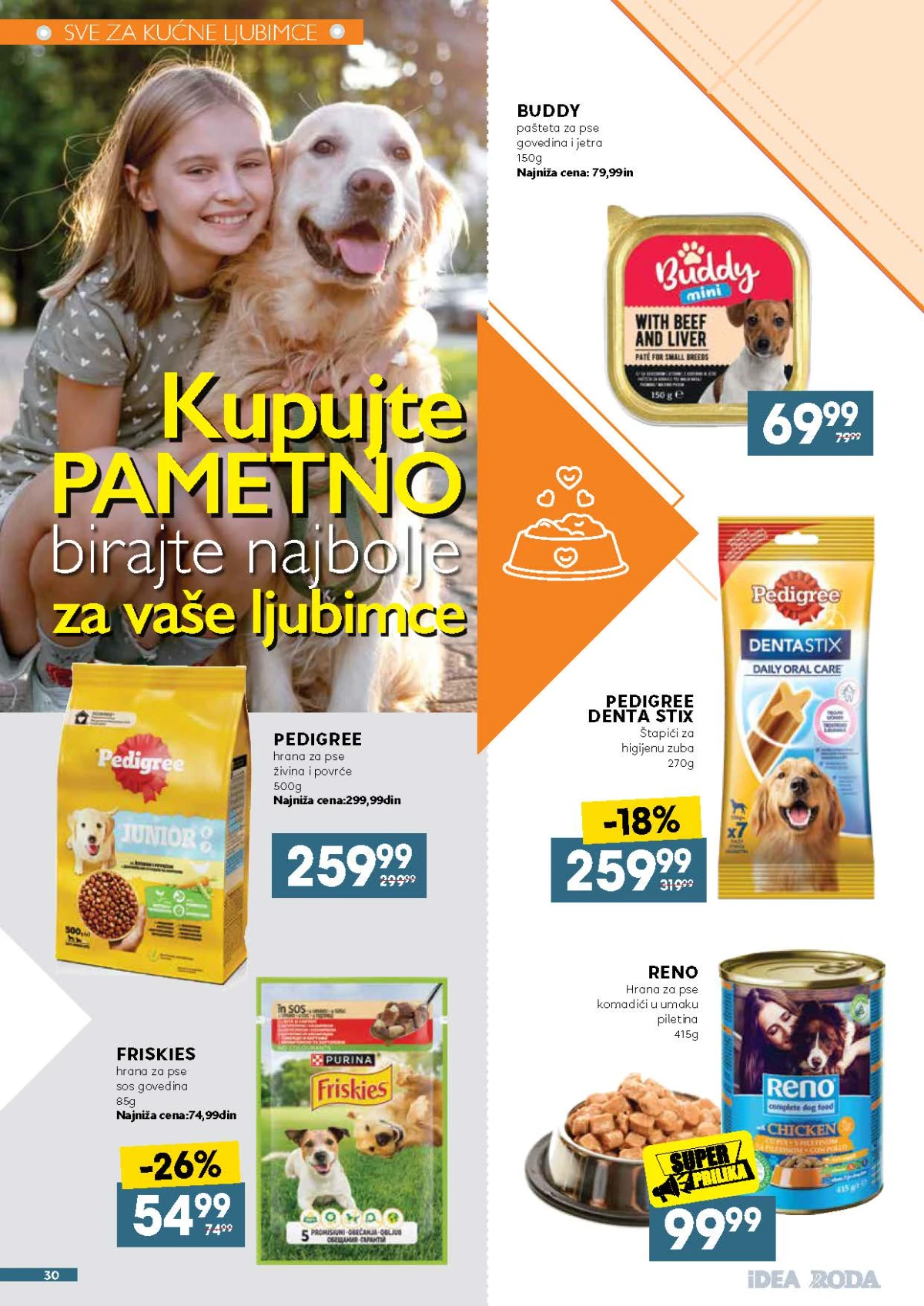 IDEA, Roda i Mercator katalog do 29.08.2026. – Pedigree, Friskies, Buddy i Reno hrana za pse po akcijskim cenama