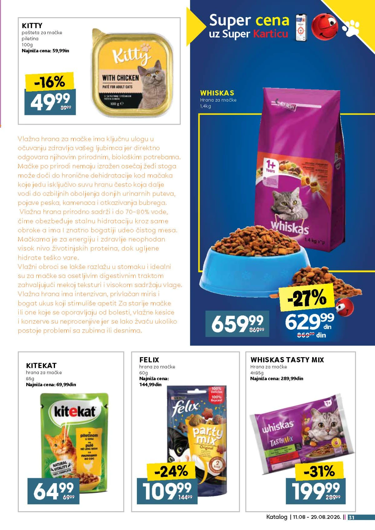 IDEA, Roda i Mercator katalog do 29.08.2026. – Whiskas, Felix, Kitekat i Kitty hrana za mačke na akciji