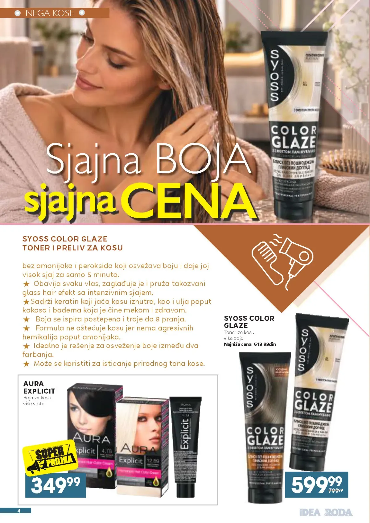 IDEA Roda Mercator katalog strana 4 – Syoss Color Glaze i Aura boje za kosu