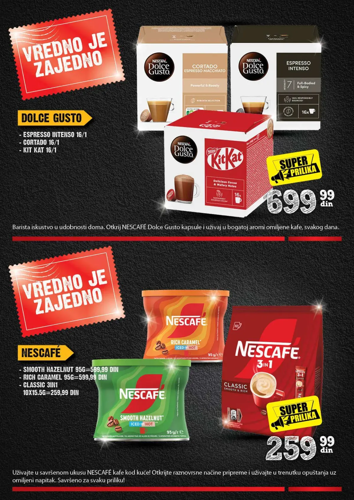 Dolce Gusto i Nescafe proizvodi u IDEA Roda Mercator katalogu