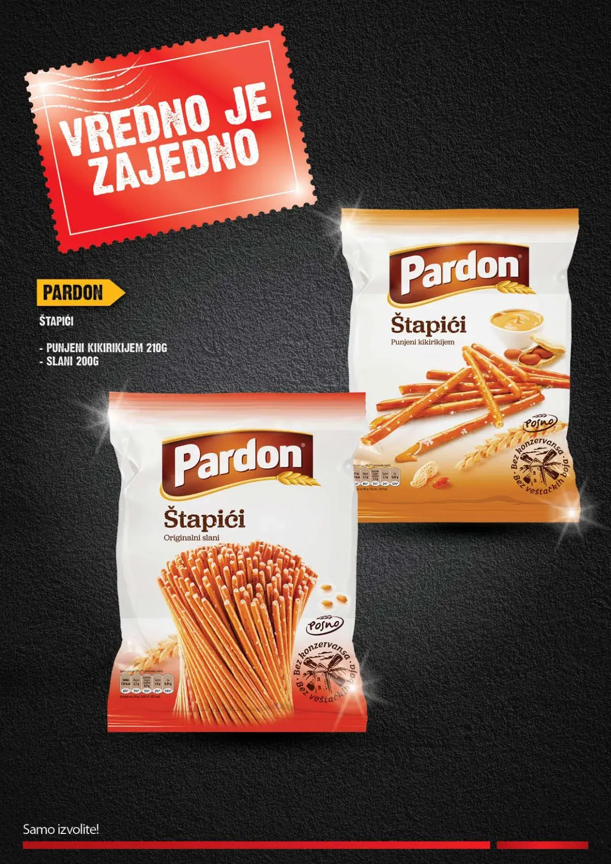 Pardon štapići original i punjeni kikirikijem