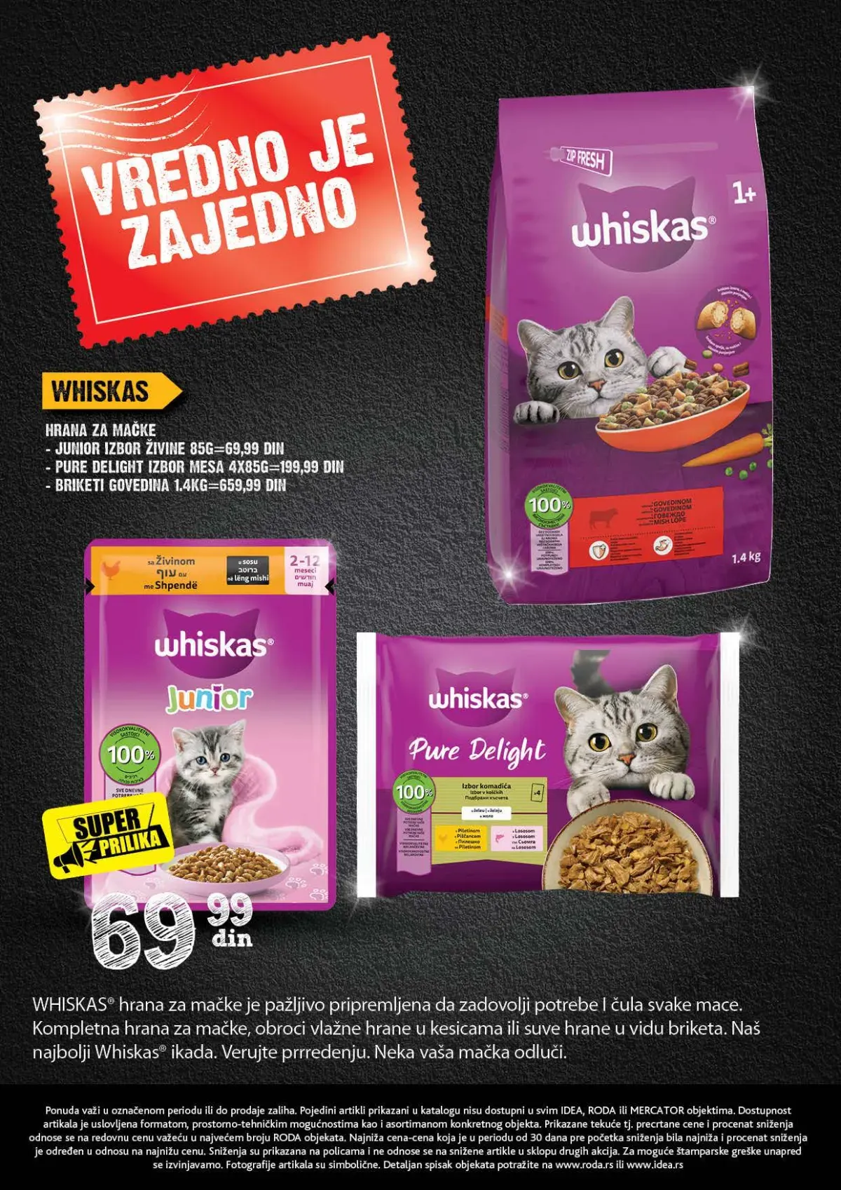 Whiskas hrana za mačke u katalogu Vredno je zajedno