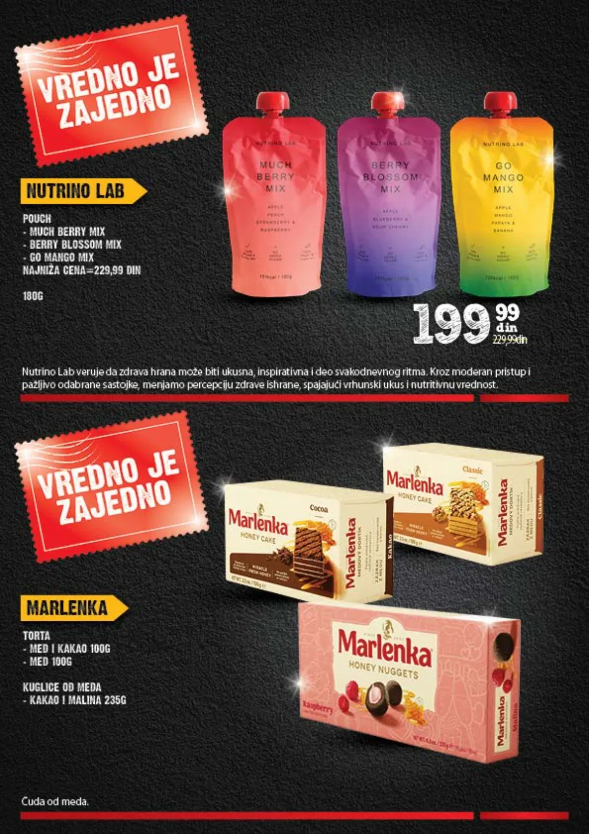 Nutrino Lab pouch i Marlenka proizvodi u ponudi Vredno je zajedno