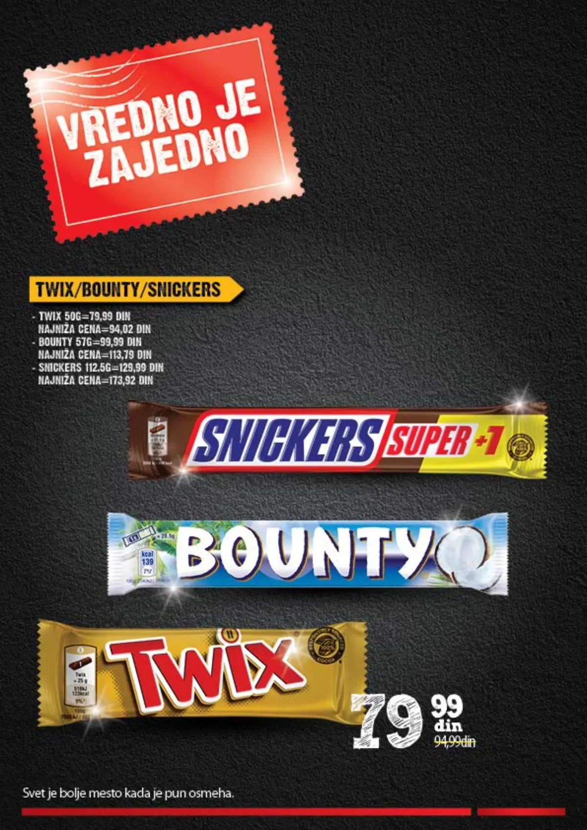 Twix Bounty i Snickers čokoladice u SUPER prilici