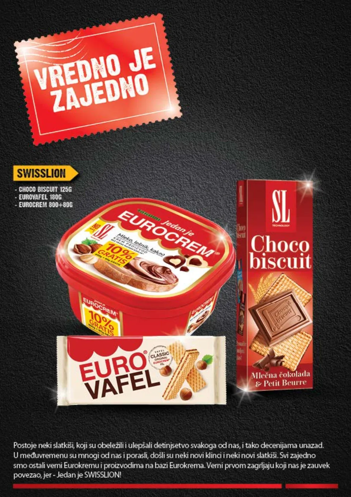 Swisslion Eurocrem Eurovafel i Choco Biscuit u ponudi