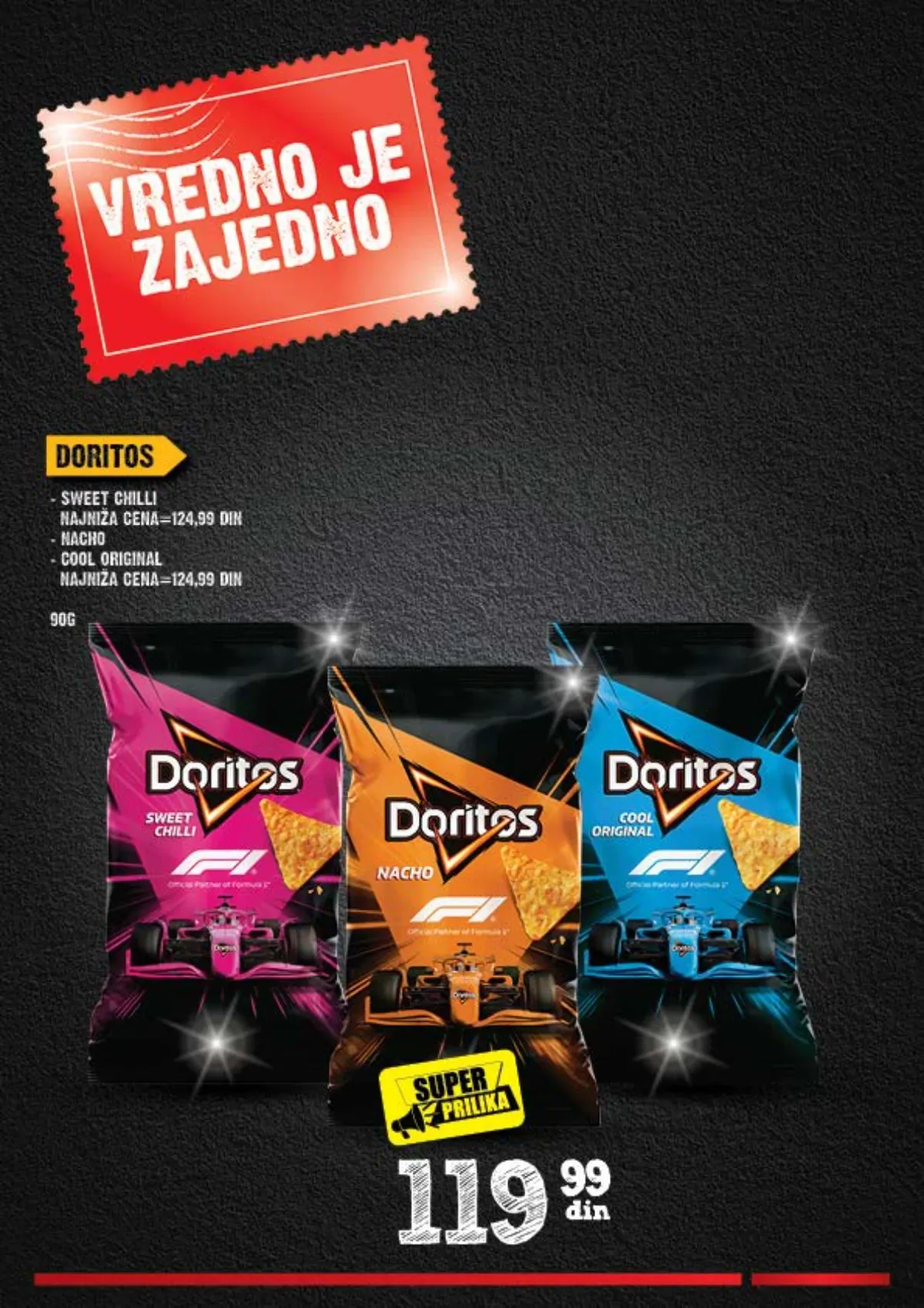 Doritos Sweet Chilli Nacho Cheese i Cool Original na akciji