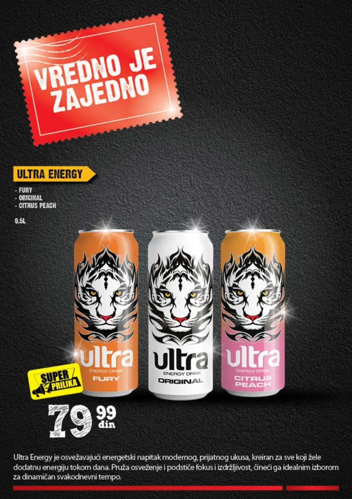 Ultra Energy Fury Original i Citrus Peach energetski napitak