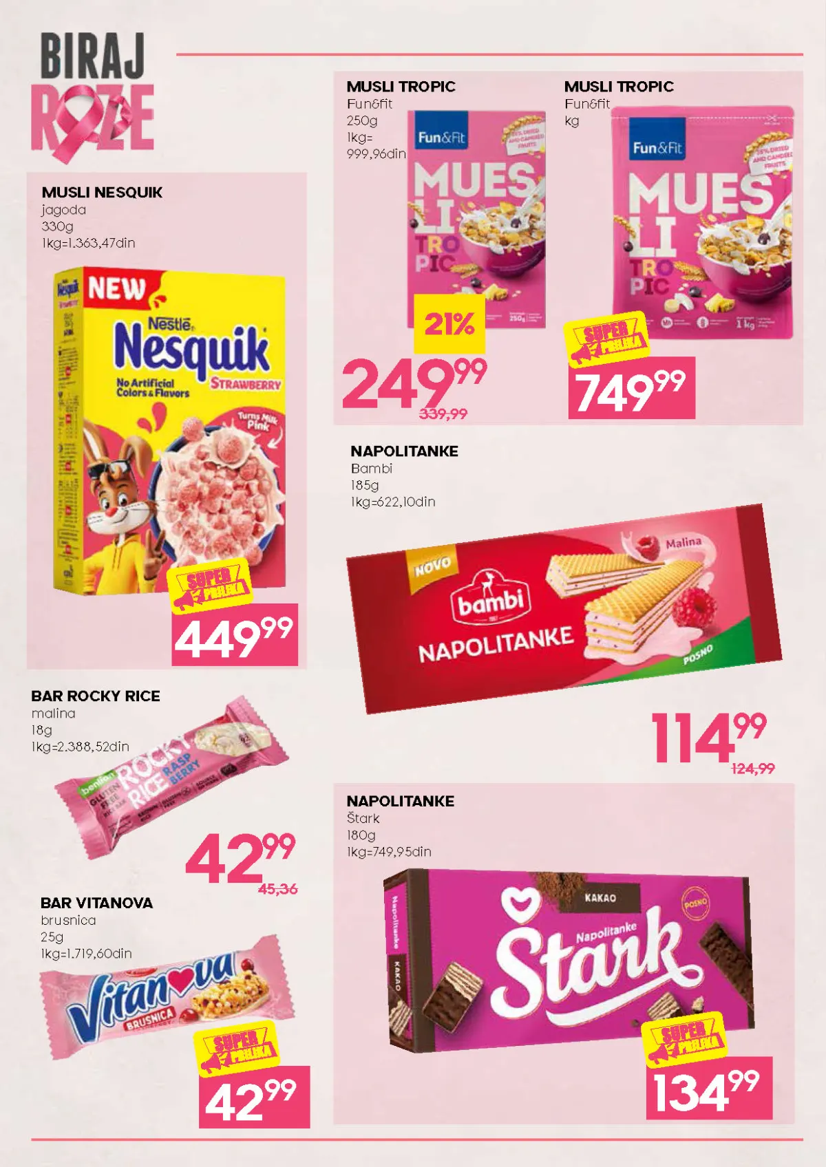 Biraj roze akcija – musli, napolitanke i Vitanova bar
