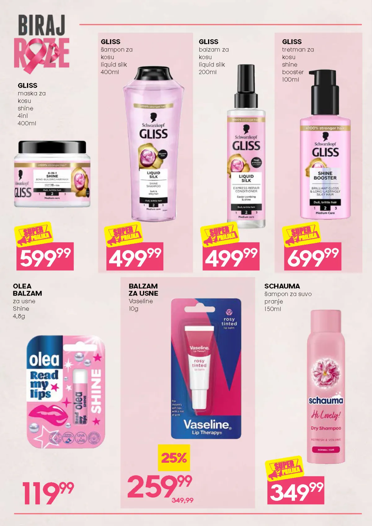 Biraj roze akcija – Gliss, Schauma i balzami za usne