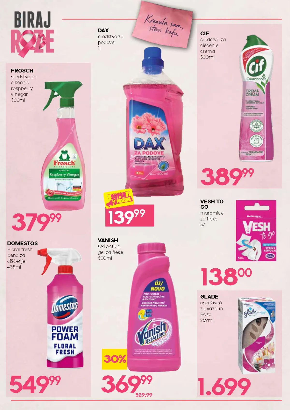 Biraj roze akcija – Frosch, Dax, Cif, Domestos i Vanish