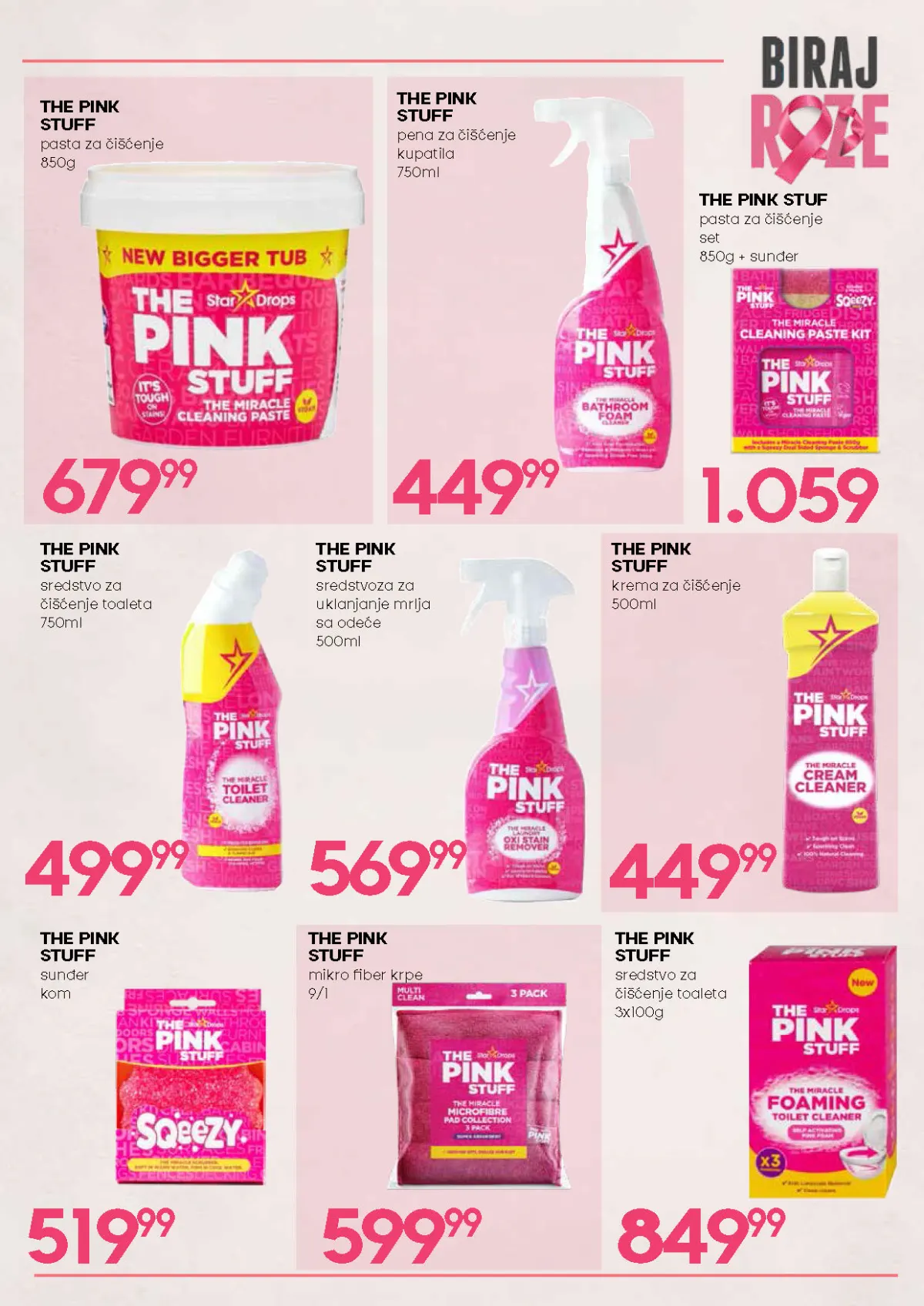 Biraj roze akcija – The Pink Stuff sredstva za čišćenje