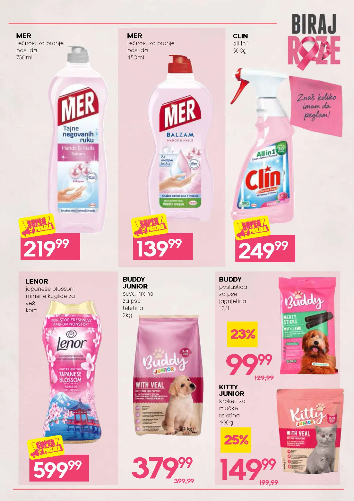 Biraj roze akcija – Mer, Clin, Lenor i hrana za kućne ljubimce