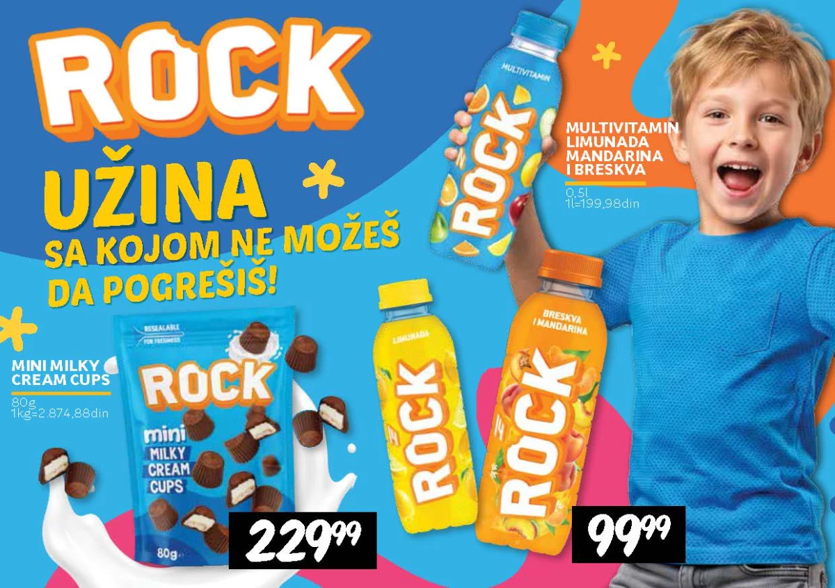 Rock multivitaminska limunada i Mini Milky Cream Cups u katalogu IDEA, Roda i Mercator do 16.09.2026.