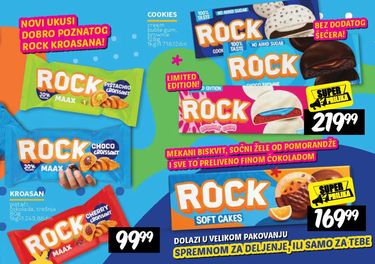 Rock kroasani sa pistaćima, čokoladom i trešnjom i Rock cookies u katalogu do 16.09.2026.