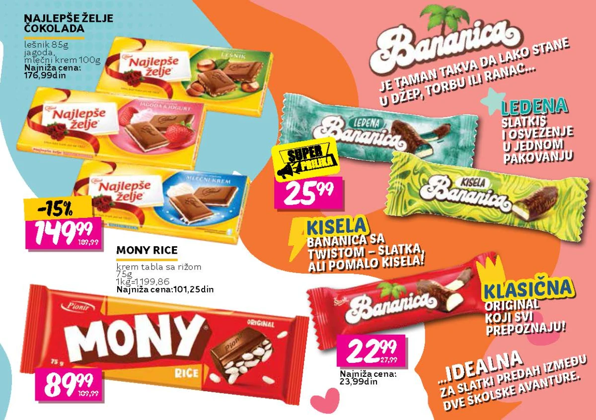 Najlepše želje čokolade i Mony Rice krem tabla sa pirinčem u slatkom katalogu do 16.09.2026.