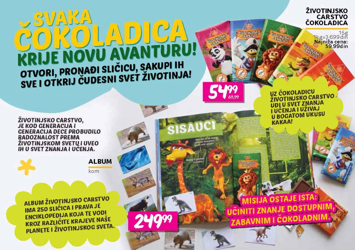 Životinjsko carstvo čokoladice sa sličicama i album Životinjsko carstvo u katalogu do 16.09.2026.