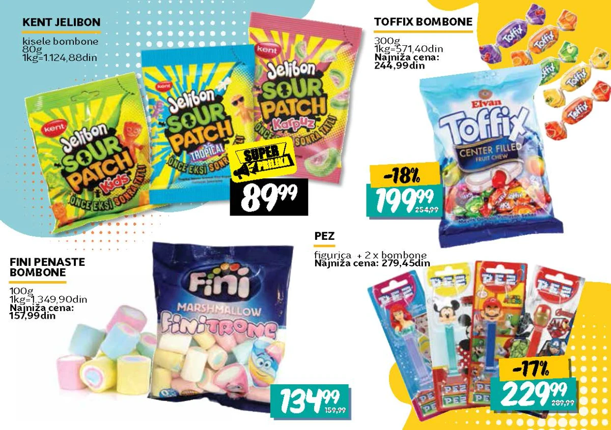 Kent Jelibon kisele bombone i Toffix bombone u specijalnom katalogu slatkiša do 16.09.2026.