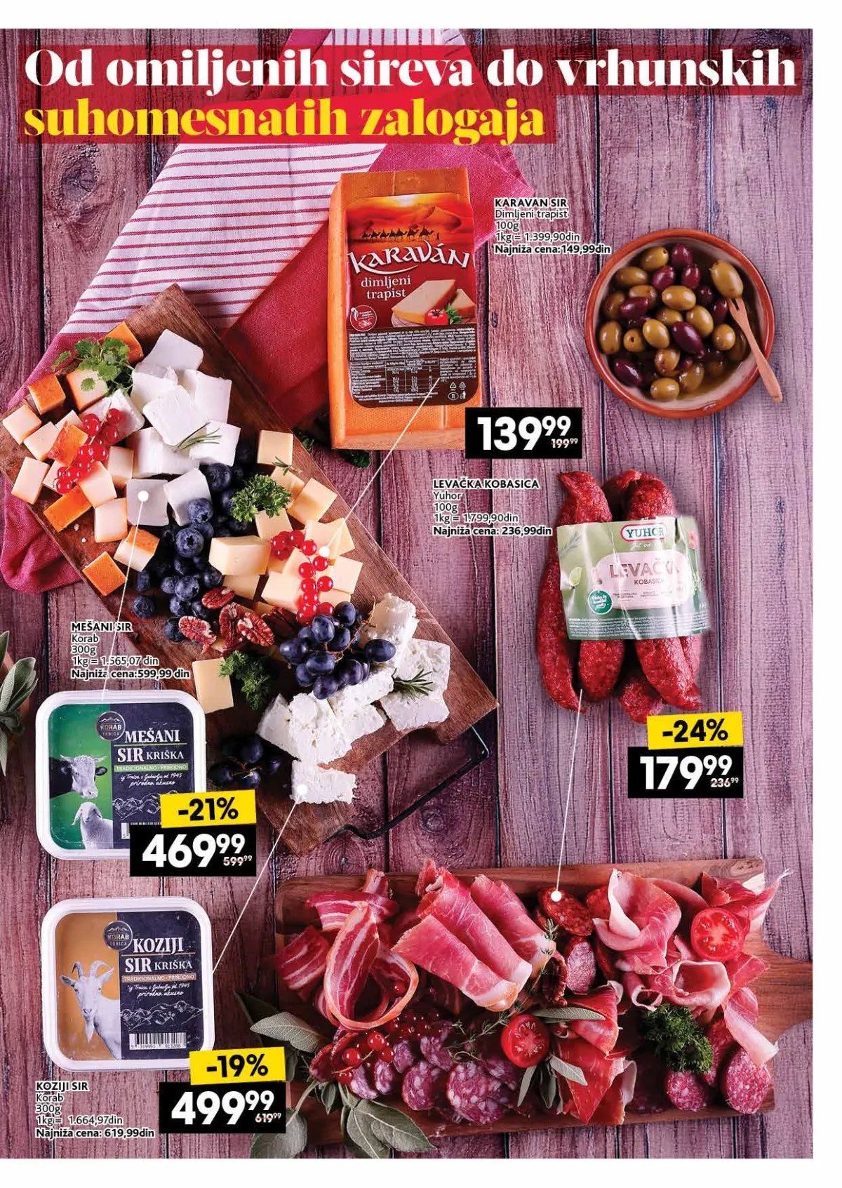 IDEA, Roda i Mercator katalog 26.10–22.11.2026, strana 7 – Sirevi i kobasice za meze