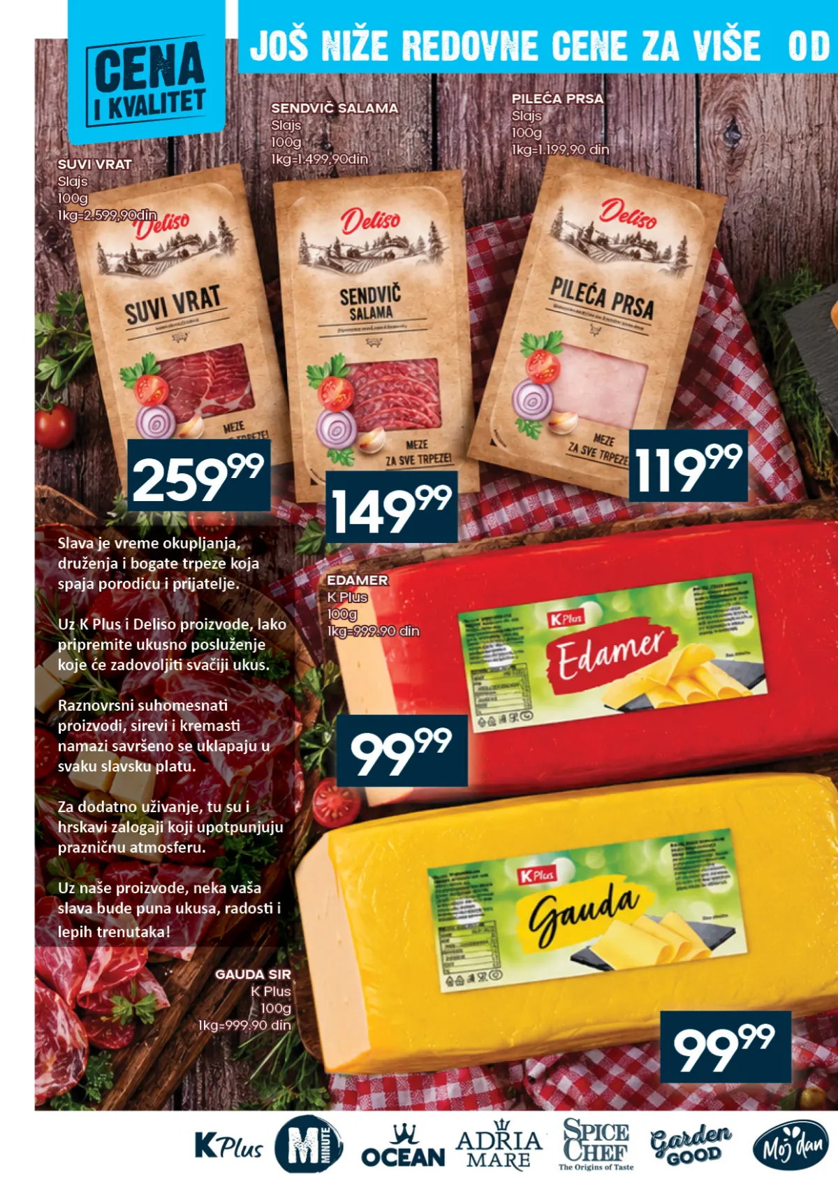 IDEA, Roda i Mercator katalog 26.10–22.11.2026, strana 8 – Deliso salame i K Plus sirevi
