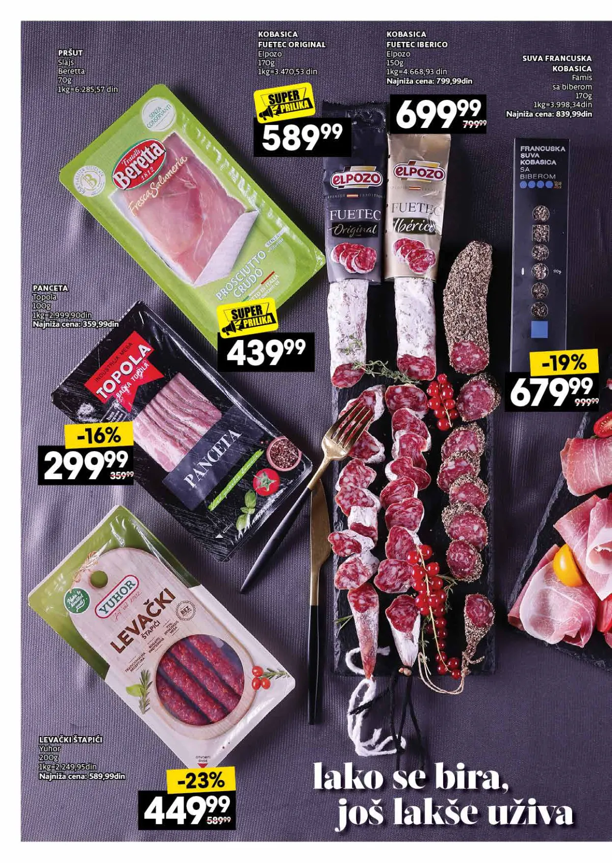 IDEA, Roda i Mercator katalog 26.10–22.11.2026, strana 14 – Pršuta i premijum kobasice
