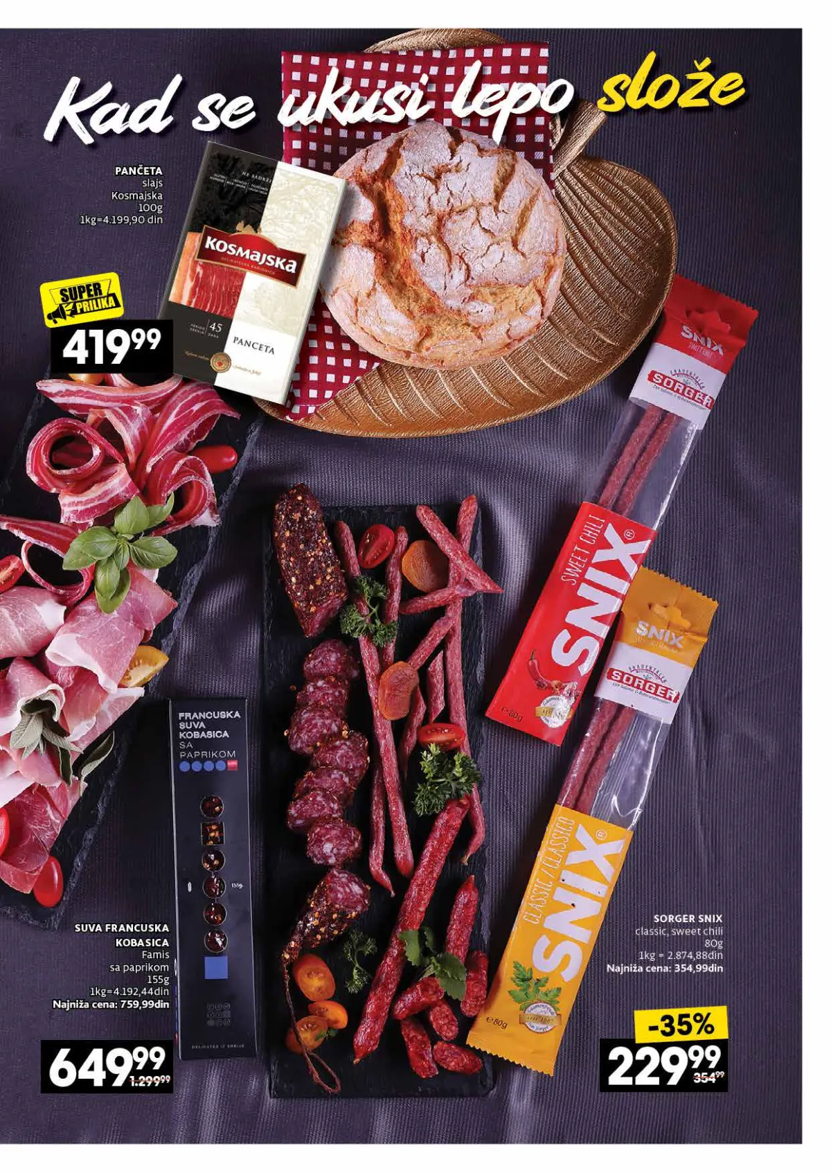 IDEA, Roda i Mercator katalog 26.10–22.11.2026, strana 15 – Panceta i suve kobasice