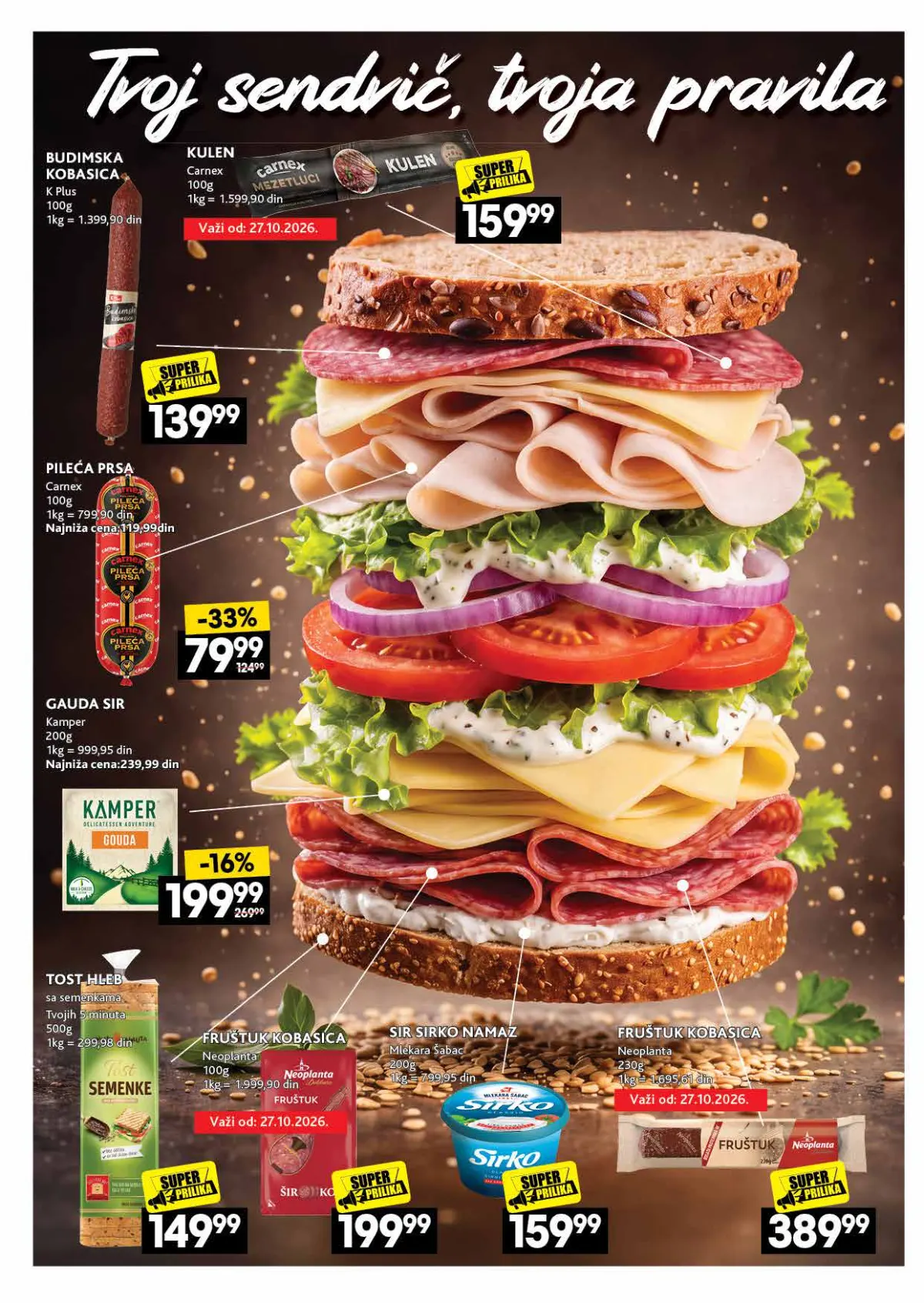 IDEA, Roda i Mercator katalog 26.10–22.11.2026, strana 20 – Tvoj sendvič, tvoja pravila