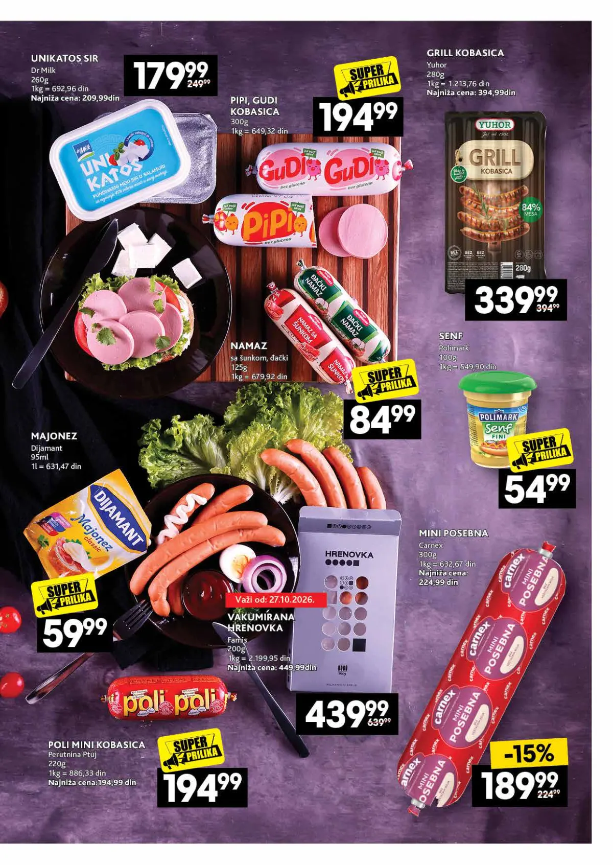 IDEA, Roda i Mercator katalog 26.10–22.11.2026, strana 23 – Viršle, kobasice i namazi