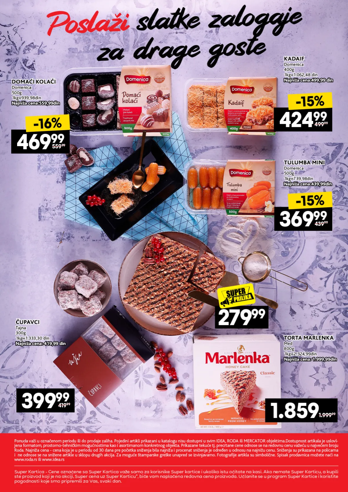 IDEA, Roda i Mercator katalog 26.10–22.11.2026, strana 24 – Slatki zalogaji – kolači i deserti
