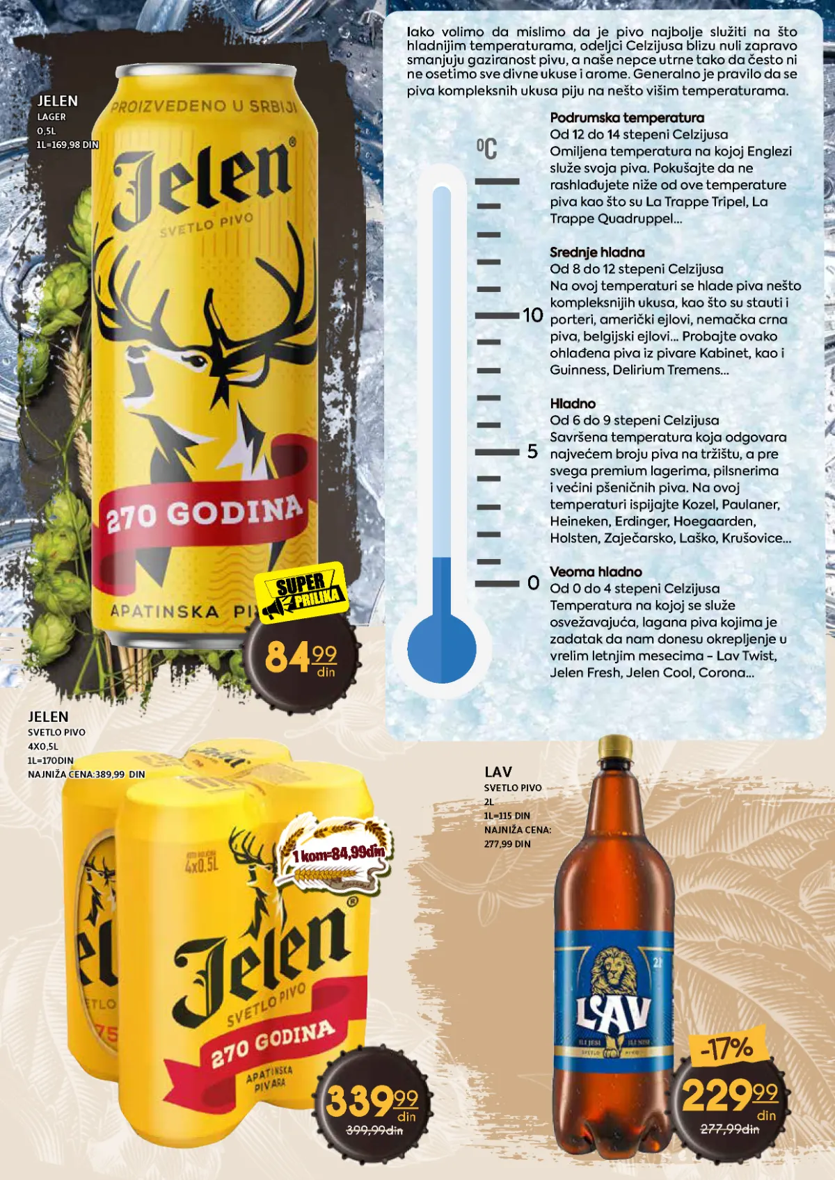 Jelen lager, Jelen svetlo pivo u multipakovanju i Lav svetlo pivo na drugoj strani specijala