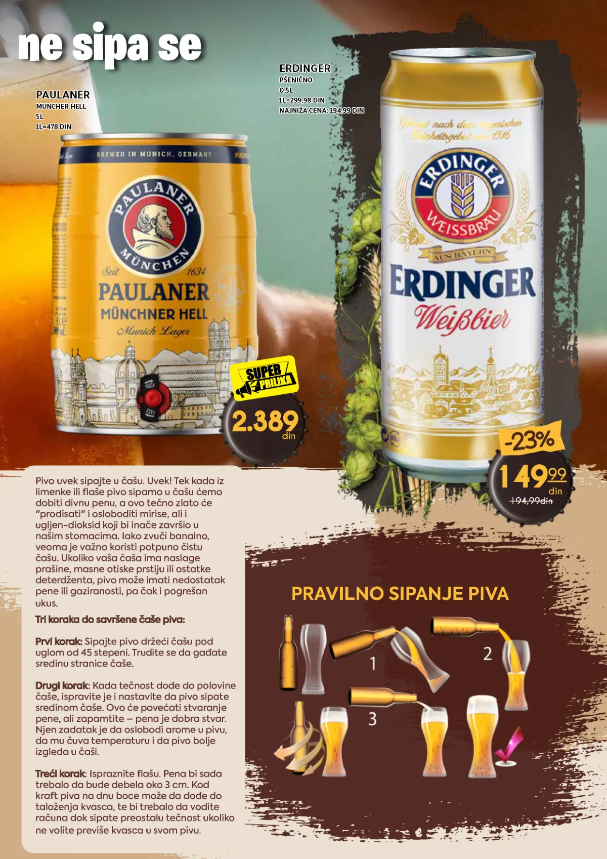 Paulaner Muncher Hell 5 l i Erdinger pšenično pivo 0,5 l na akciji