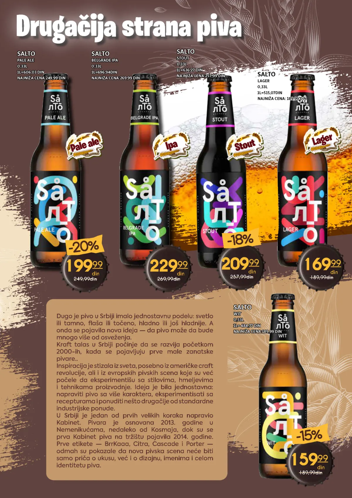 Salto Pale Ale, Belgrade IPA, Stout, Lager i Wit po akcijskim cenama