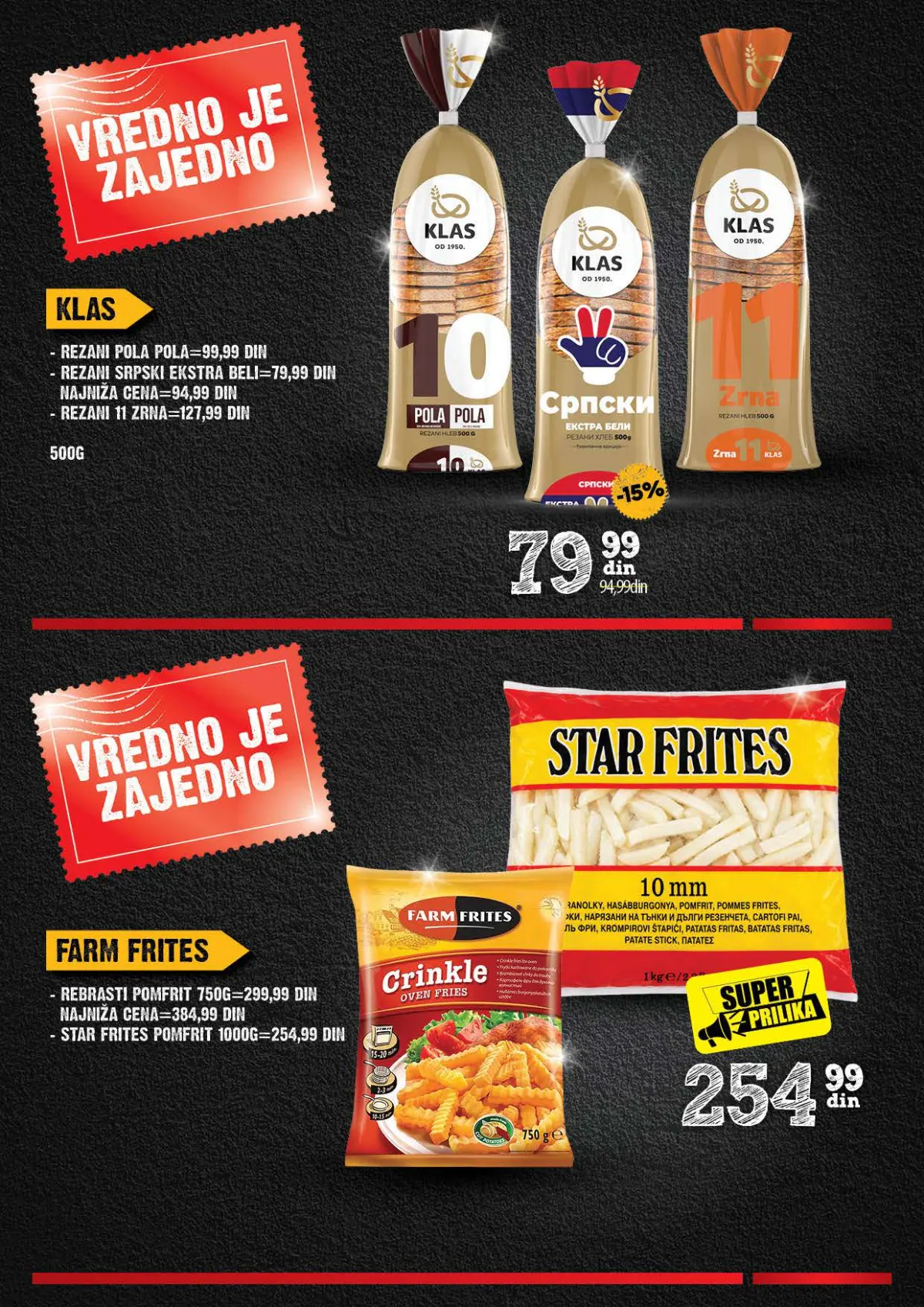 IDEA, Roda i Mercator Vredno je zajedno 26.10–22.11.2026. – strana 7 od 44: Klas hleb i Farm Frites pomfrit