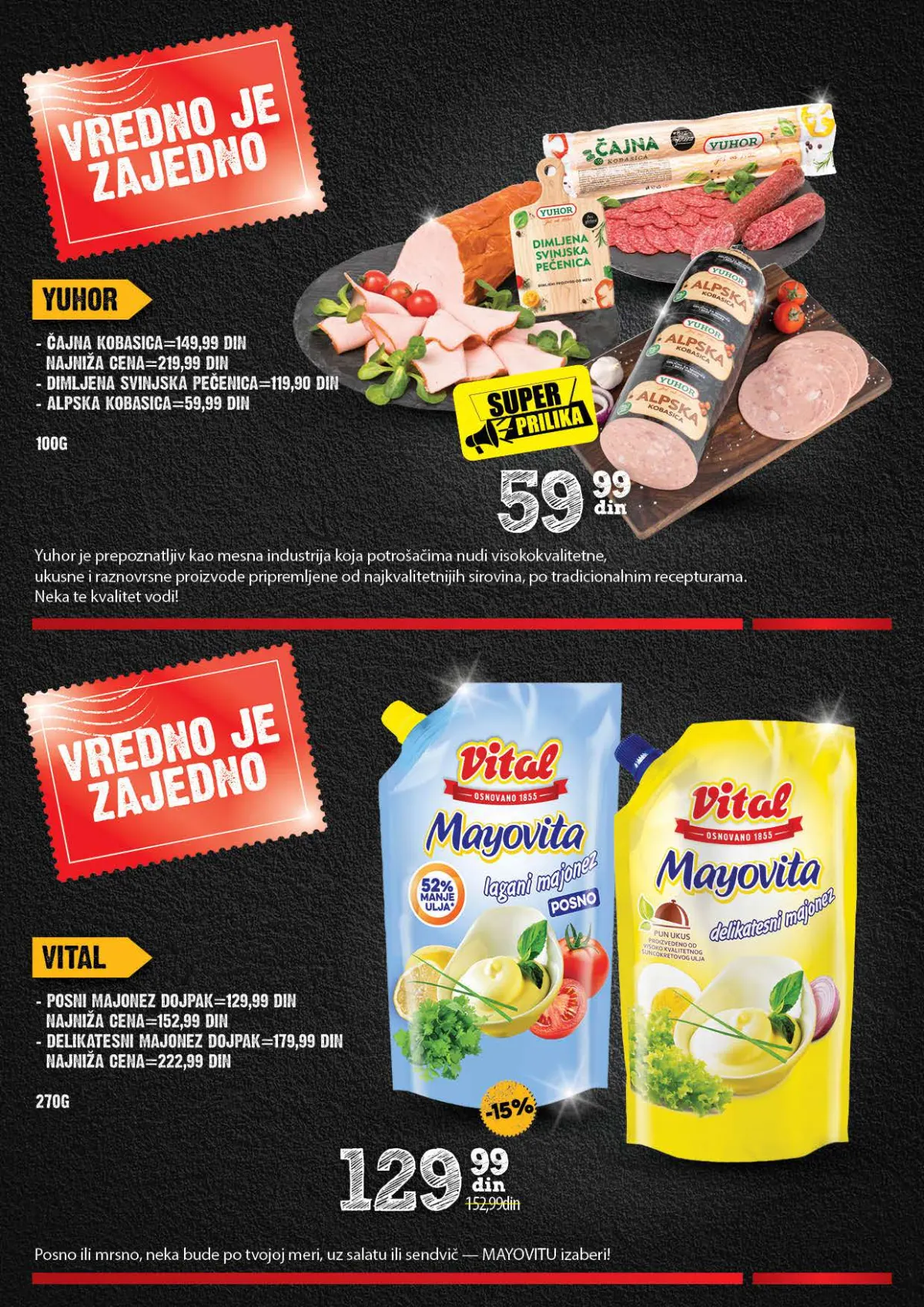 IDEA, Roda i Mercator Vredno je zajedno 26.10–22.11.2026. – strana 8 od 44: Yuhor kobasice i Vital majonez
