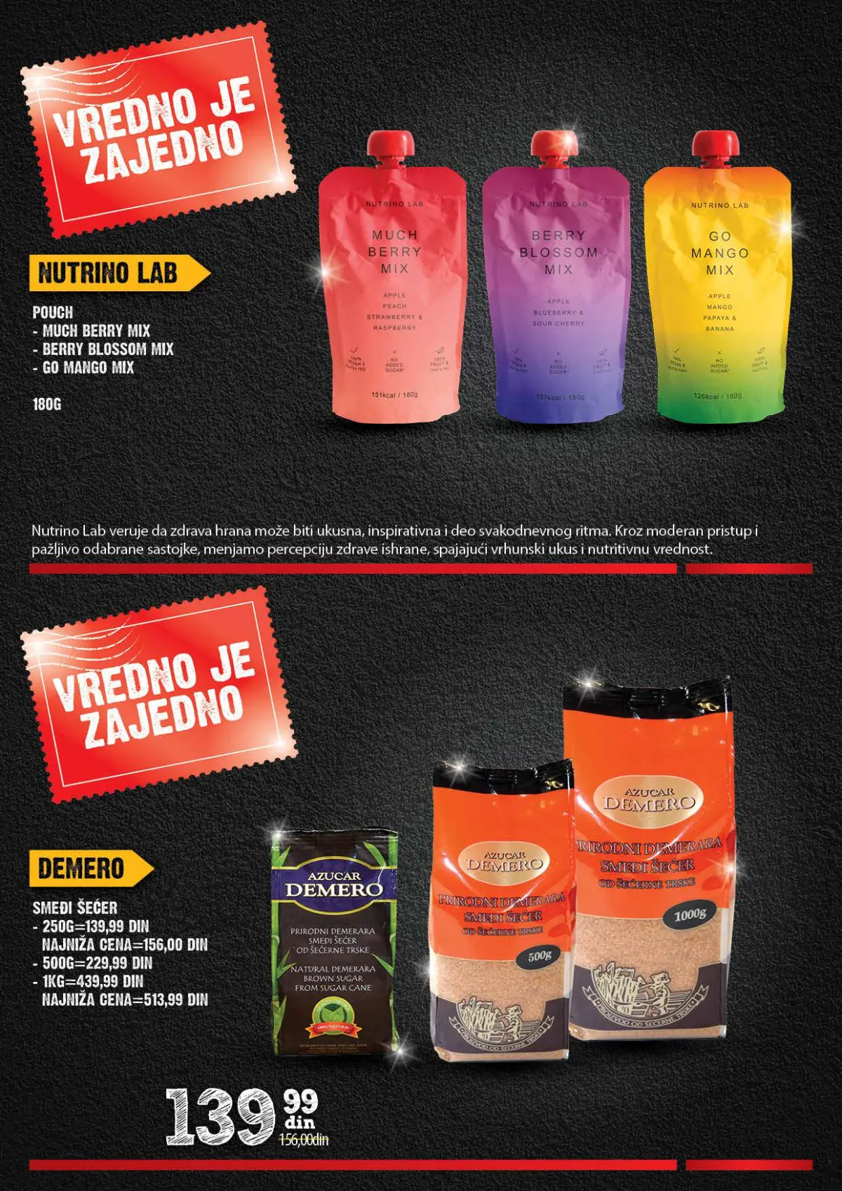 IDEA, Roda i Mercator Vredno je zajedno 26.10–22.11.2026. – strana 10 od 44: Nutrino Lab voćni pouch i Demero šećer