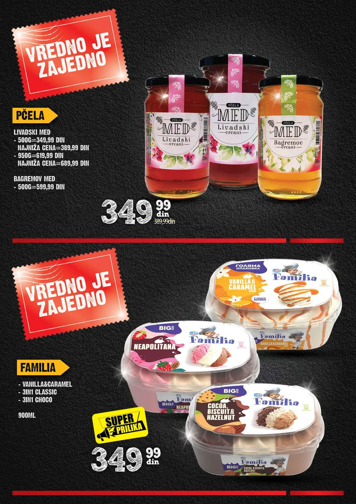 IDEA, Roda i Mercator Vredno je zajedno 26.10–22.11.2026. – strana 11 od 44: Pčela med i Familia sladoled