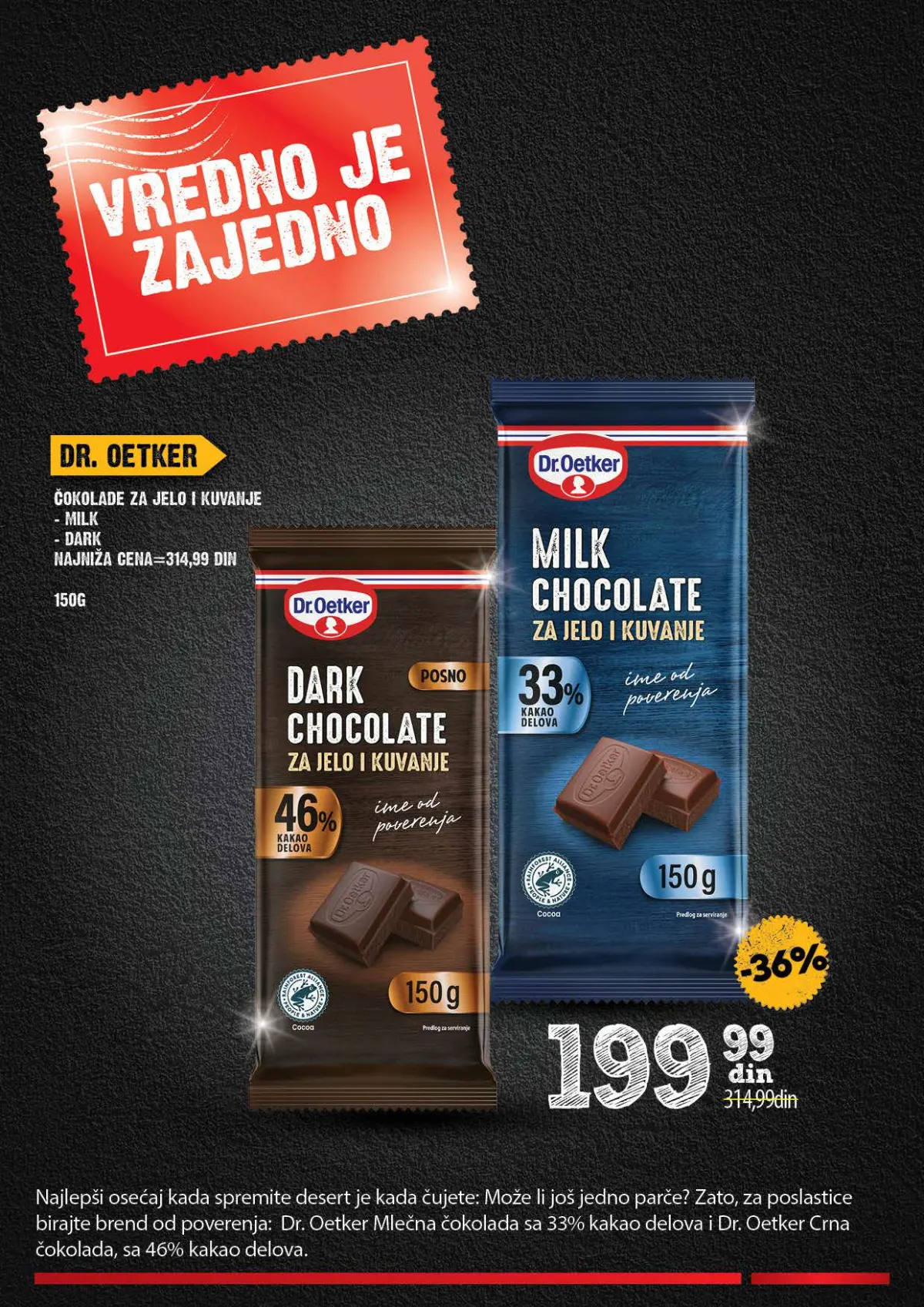 IDEA, Roda i Mercator Vredno je zajedno 26.10–22.11.2026. – strana 26 od 44: Dr. Oetker čokolada za kuvanje