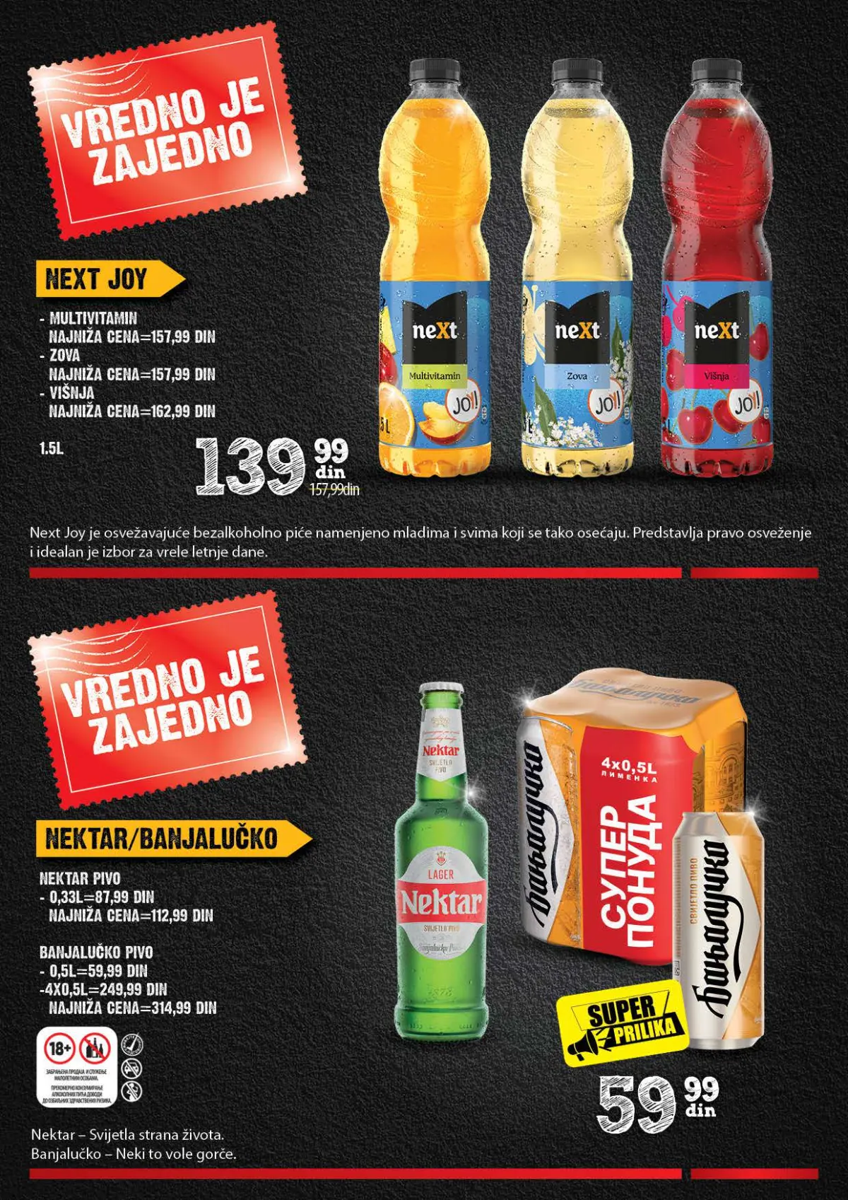 IDEA, Roda i Mercator Vredno je zajedno 26.10–22.11.2026. – strana 31 od 44: Next Joy, Nektar i Banjalučko pivo