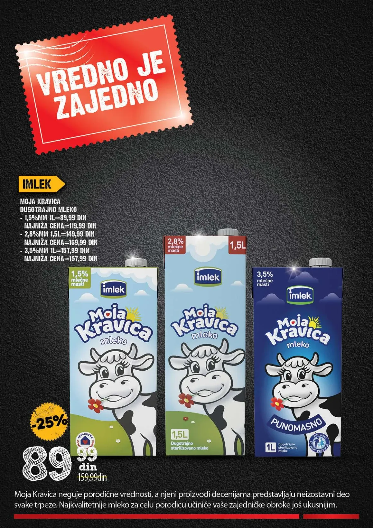IDEA, Roda i Mercator Vredno je zajedno – Moja Kravica dugotrajno mleko po akcijskim cenama