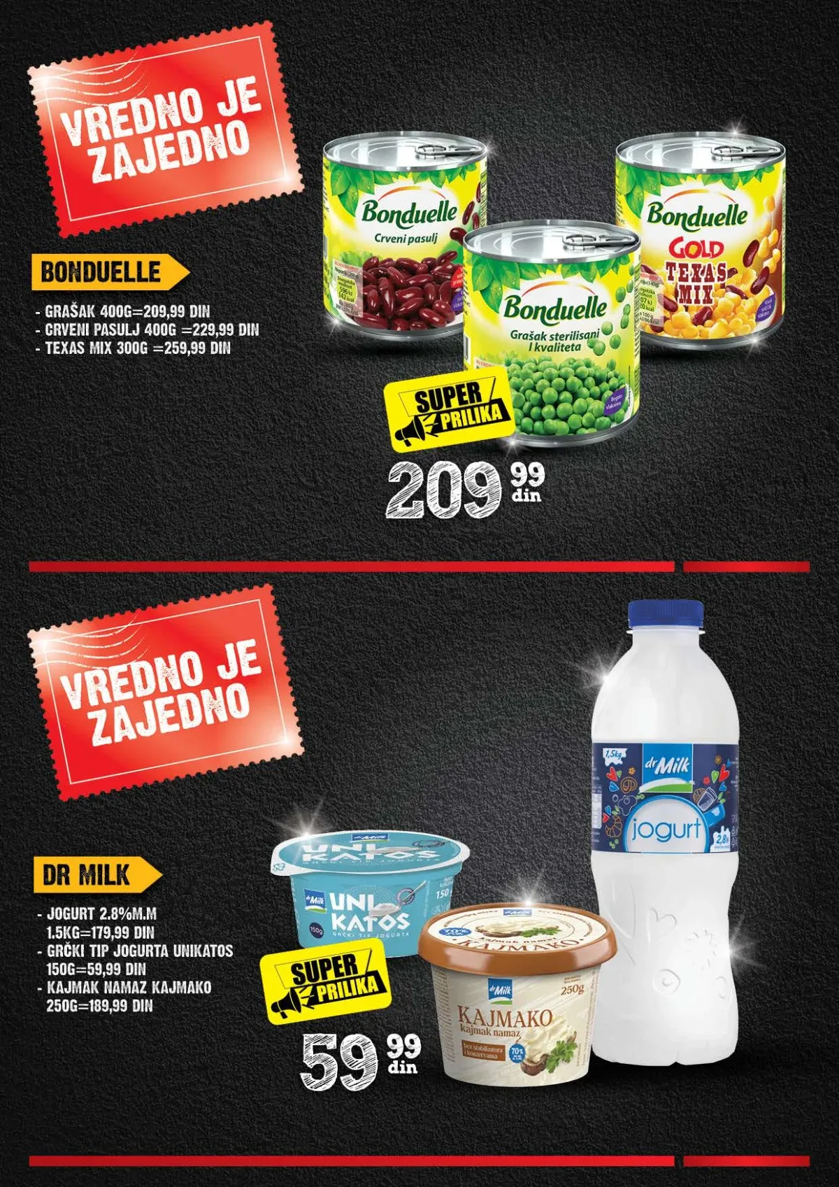 IDEA, Roda i Mercator Vredno je zajedno – Bonduelle povrće, Dr Milk jogurt i kajmak